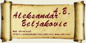 Aleksandar Beljaković vizit kartica